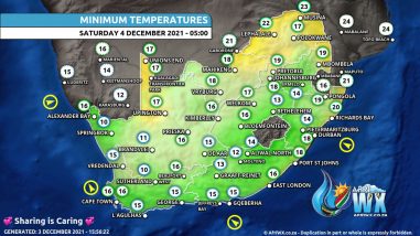 Southern Africa Weather Forecast Maps Saturday 4 December 2021