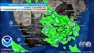 Southern Africa Weather Forecast Maps Sunday 12 December 2021
