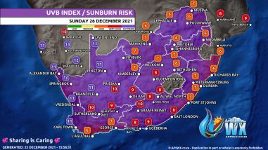Southern Africa Weather Forecast Maps Sunday 26 December 2021