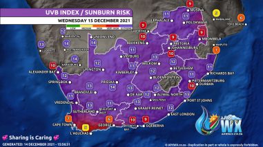 Southern Africa Weather Forecast Maps Wednesday 15 December 2021
