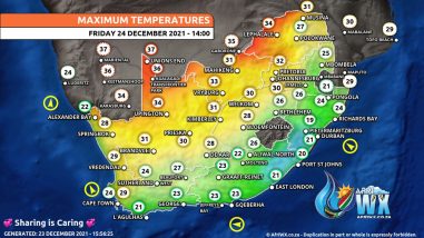 Southern Africa Weather Forecast Maps Friday 24 December 2021