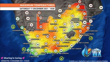 Southern Africa Weather Forecast Maps Saturday 11 December 2021