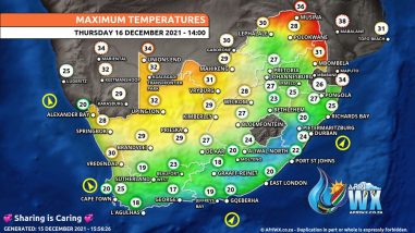 Southern Africa Weather Forecast Maps Thursday 16 December 2021