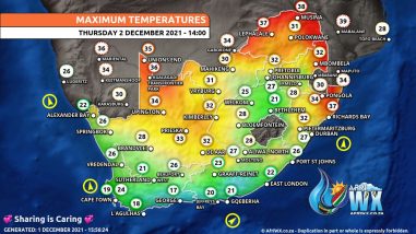 Southern Africa Weather Forecast Maps Thursday 2 December 2021