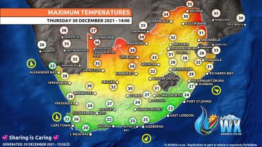 Southern Africa Weather Forecast Maps Thursday 30 December 2021
