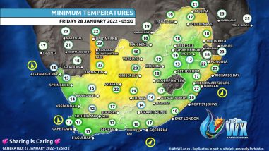Southern Africa Weather Forecast Maps Friday 28 January 2022