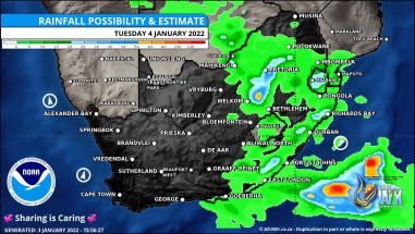 Southern Africa Weather Forecast Maps Tuesday 4 January 2022