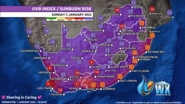 Southern Africa Weather Forecast Maps Sunday 2 January 2022