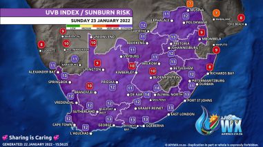 Southern Africa Weather Forecast Maps Sunday 23 January 2022