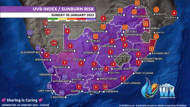 Southern Africa Weather Forecast Maps Sunday 30 January 2022