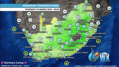 Southern Africa Weather Forecast Maps Thursday 24 March 2022