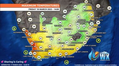 Southern Africa Weather Forecast Maps Friday 18 March 2022