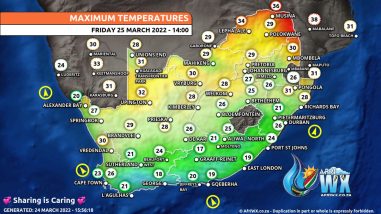 Southern Africa Weather Forecast Maps Friday 25 March 2022