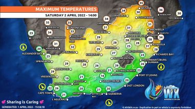 Southern Africa Weather Forecast Maps Saturday 2 April 2022