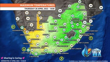 Southern Africa Weather Forecast Maps Thursday 28 April 2022