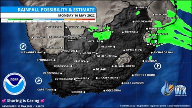 Southern Africa Weather Forecast Maps Monday 16 May 2022