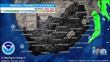 Southern Africa Weather Forecast Maps Monday 2 May 2022