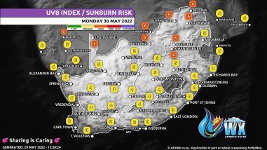 Southern Africa Weather Forecast Maps Monday 30 May 2022