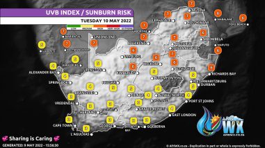 Southern Africa Weather Forecast Maps Tuesday 10 May 2022