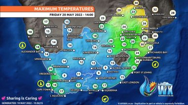 Southern Africa Weather Forecast Maps Friday 20 May 2022