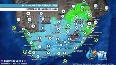 Southern Africa Weather Forecast Maps Saturday 25 June 2022