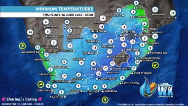Southern Africa Weather Forecast Maps Thursday 16 June 2022