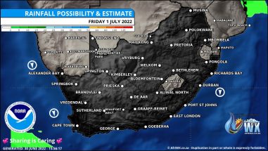 Southern Africa Weather Forecast Maps Friday 1 July 2022