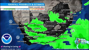 Southern Africa Weather Forecast Maps Friday 24 June 2022