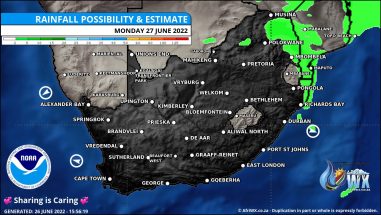 Southern Africa Weather Forecast Maps Monday 27 June 2022