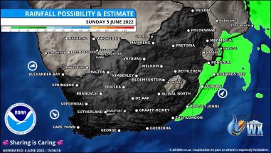 Southern Africa Weather Forecast Maps Sunday 5 June 2022