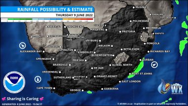 Southern Africa Weather Forecast Maps Thursday 9 June 2022