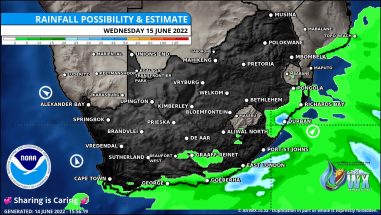 Southern Africa Weather Forecast Maps Wednesday 15 June 2022