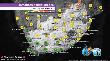 Southern Africa Weather Forecast Maps Tuesday 14 June 2022