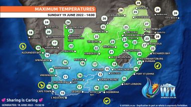 Southern Africa Weather Forecast Maps Sunday 19 June 2022