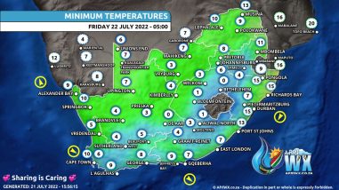 Southern Africa Weather Forecast Maps Friday 22 July 2022