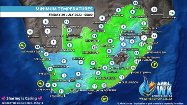 Southern Africa Weather Forecast Maps Friday 29 July 2022