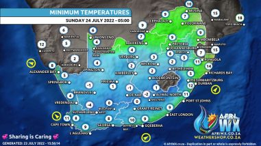 Southern Africa Weather Forecast Maps Sunday 24 July 2022