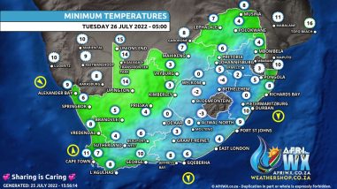 Southern Africa Weather Forecast Maps Tuesday 26 July 2022