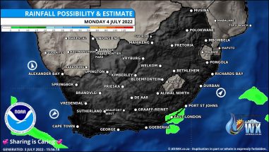 Southern Africa Weather Forecast Maps Monday 4 July 2022