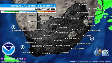 Southern Africa Weather Forecast Maps Sunday 17 July 2022