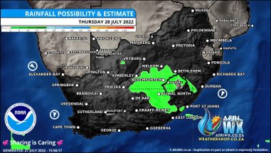 Southern Africa Weather Forecast Maps Thursday 28 July 2022
