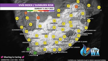 Southern Africa Weather Forecast Maps Sunday 3 July 2022