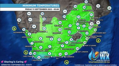 Southern Africa Weather Forecast Maps Friday 9 September 2022