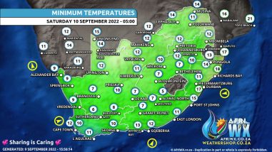 Southern Africa Weather Forecast Maps Saturday 10 September 2022