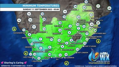 Southern Africa Weather Forecast Maps Sunday 11 September 2022