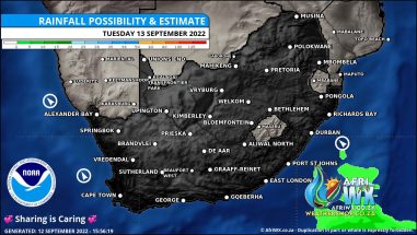 Southern Africa Weather Forecast Maps Tuesday 13 September 2022