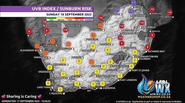 Southern Africa Weather Forecast Maps Sunday 18 September 2022