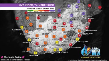 Southern Africa Weather Forecast Maps Sunday 25 September 2022