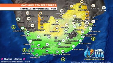 Southern Africa Weather Forecast Maps Saturday 3 September 2022