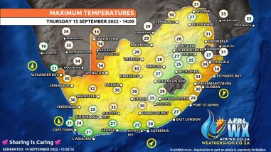 Southern Africa Weather Forecast Maps Thursday 15 September 2022